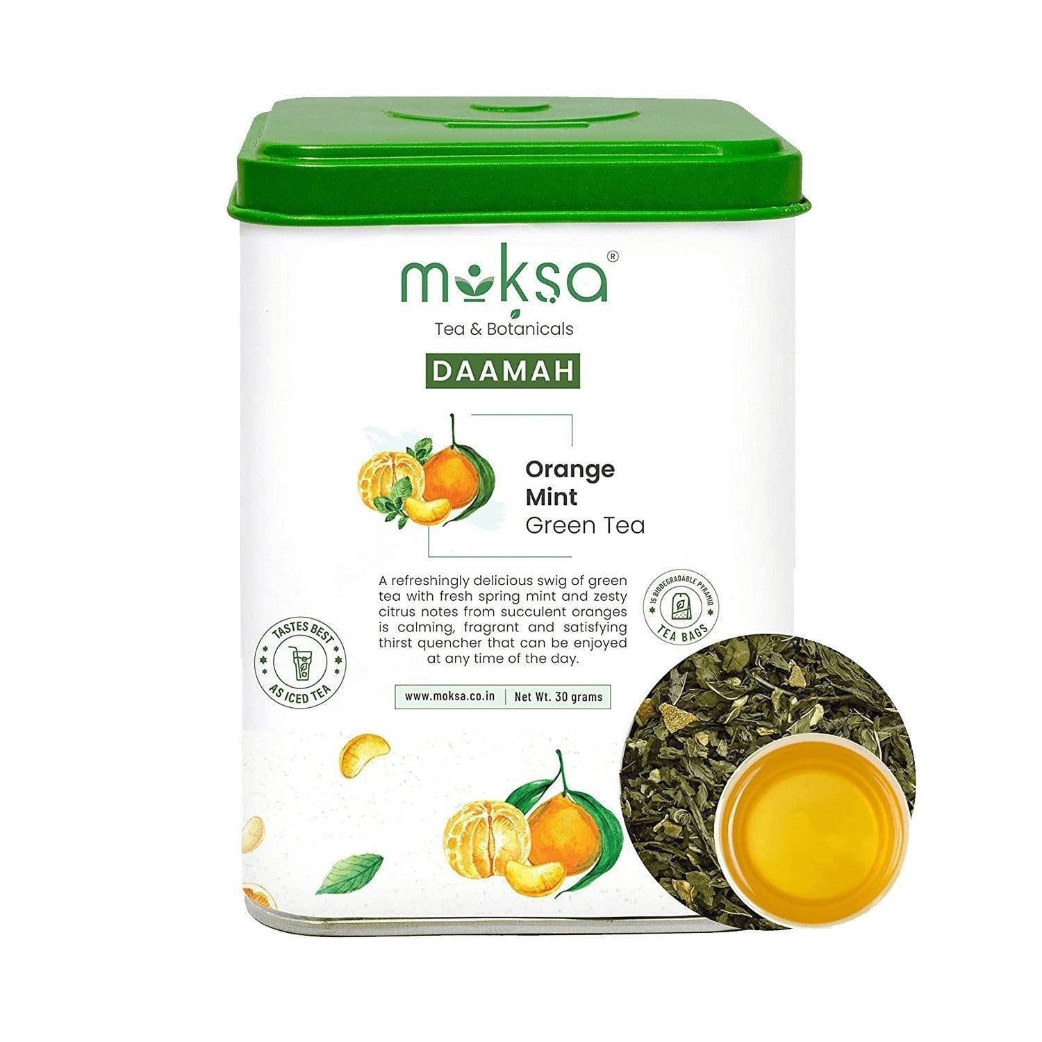Moksa Orange Mint Green Tea.