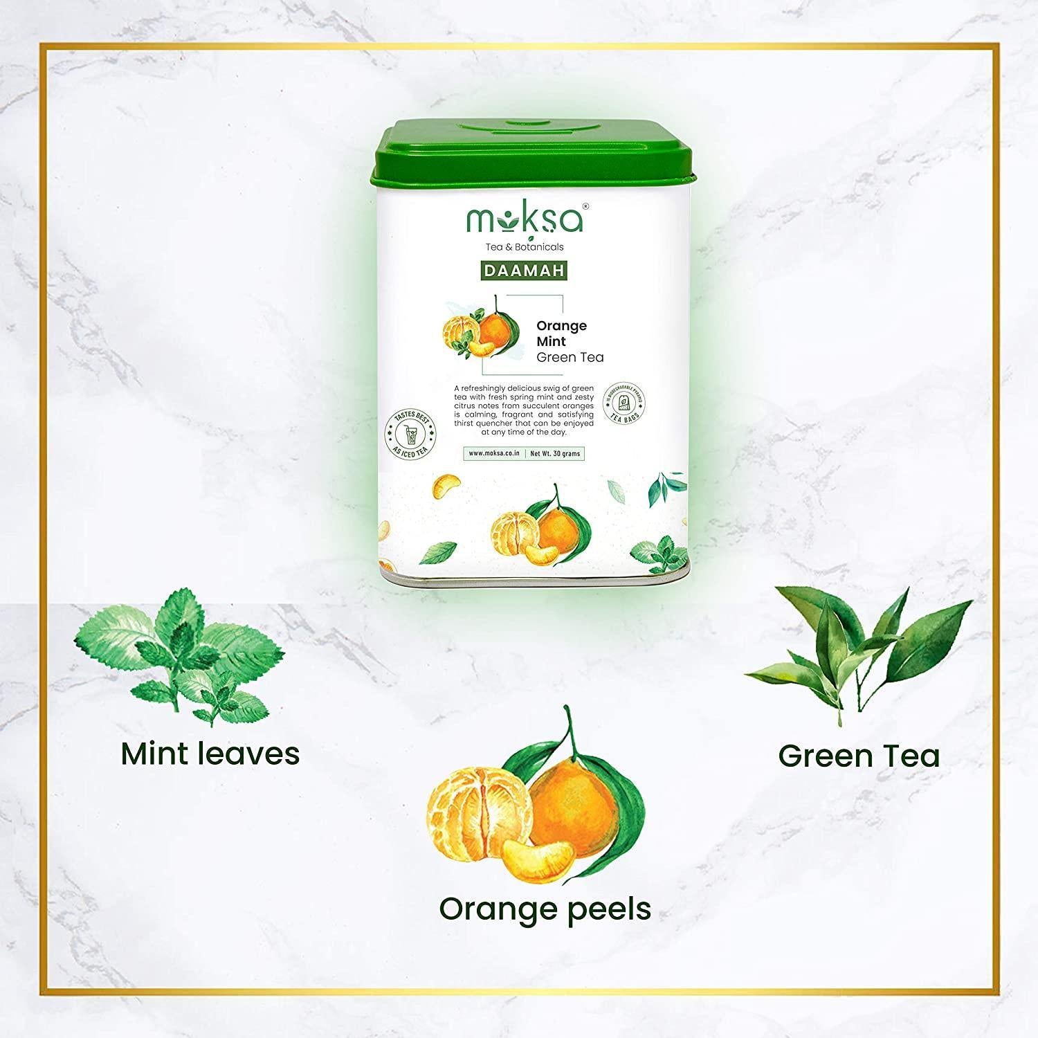 Moksa Orange Mint Green Tea.