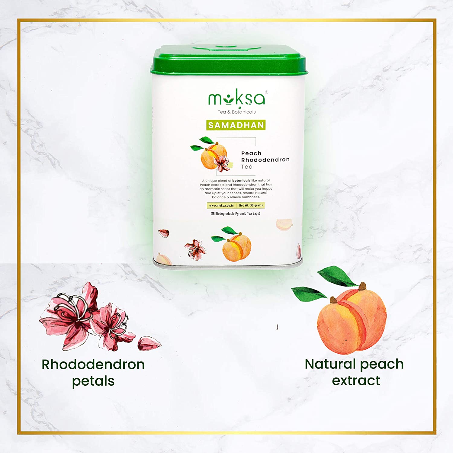 Moksa - Pure Peach Rhododendron Tea (PC of 15) - CBD Store India