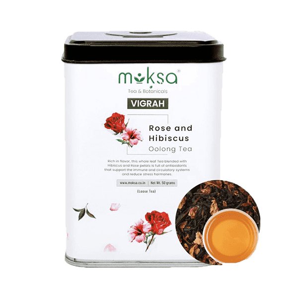 Moksa Rose & Hibiscus Oolong Darjeeling Tear – Loose Leaf Tea – 50 Gm - CBD Store India