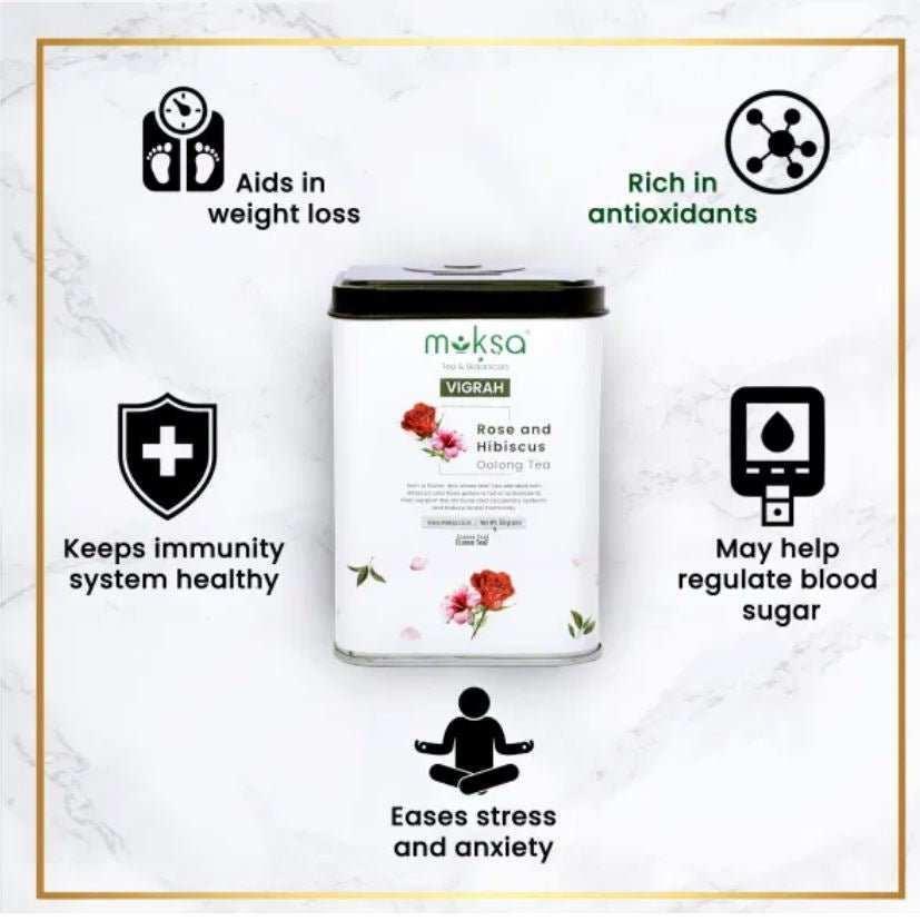 Moksa Rose & Hibiscus Oolong Darjeeling Tea – Loose Leaf Tea – 50 Gm.