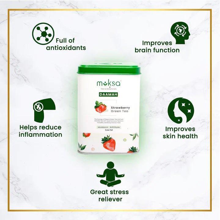 Moksa Strawberry Green TeaHealth CareMoksa Strawberry Green Tea | Sweet Subtle Flavour of Strawberry | CSIN