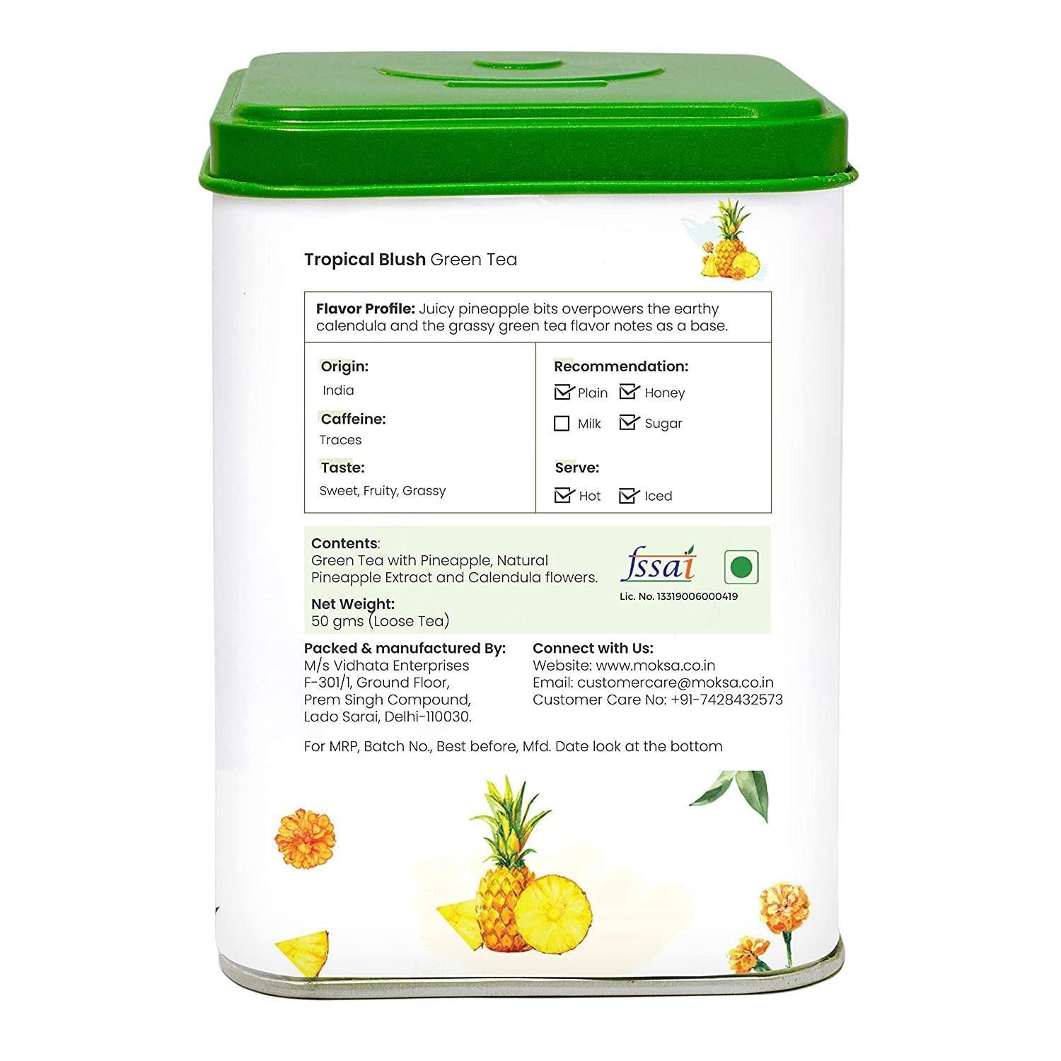 Moksa Tropical Blush Green Tea.