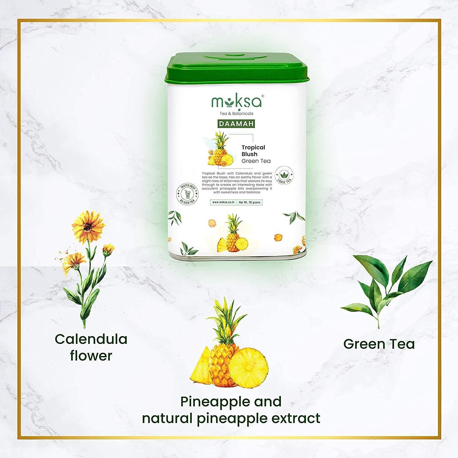 Moksa Tropical Blush Green Tea.