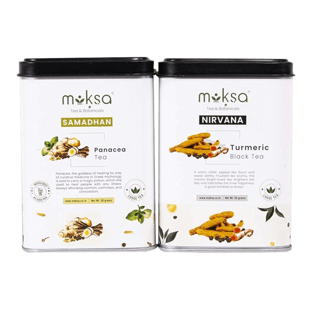 Moksa Turmeric Black Tea and Panacea Herbal Tea - Combo - CBD Store India