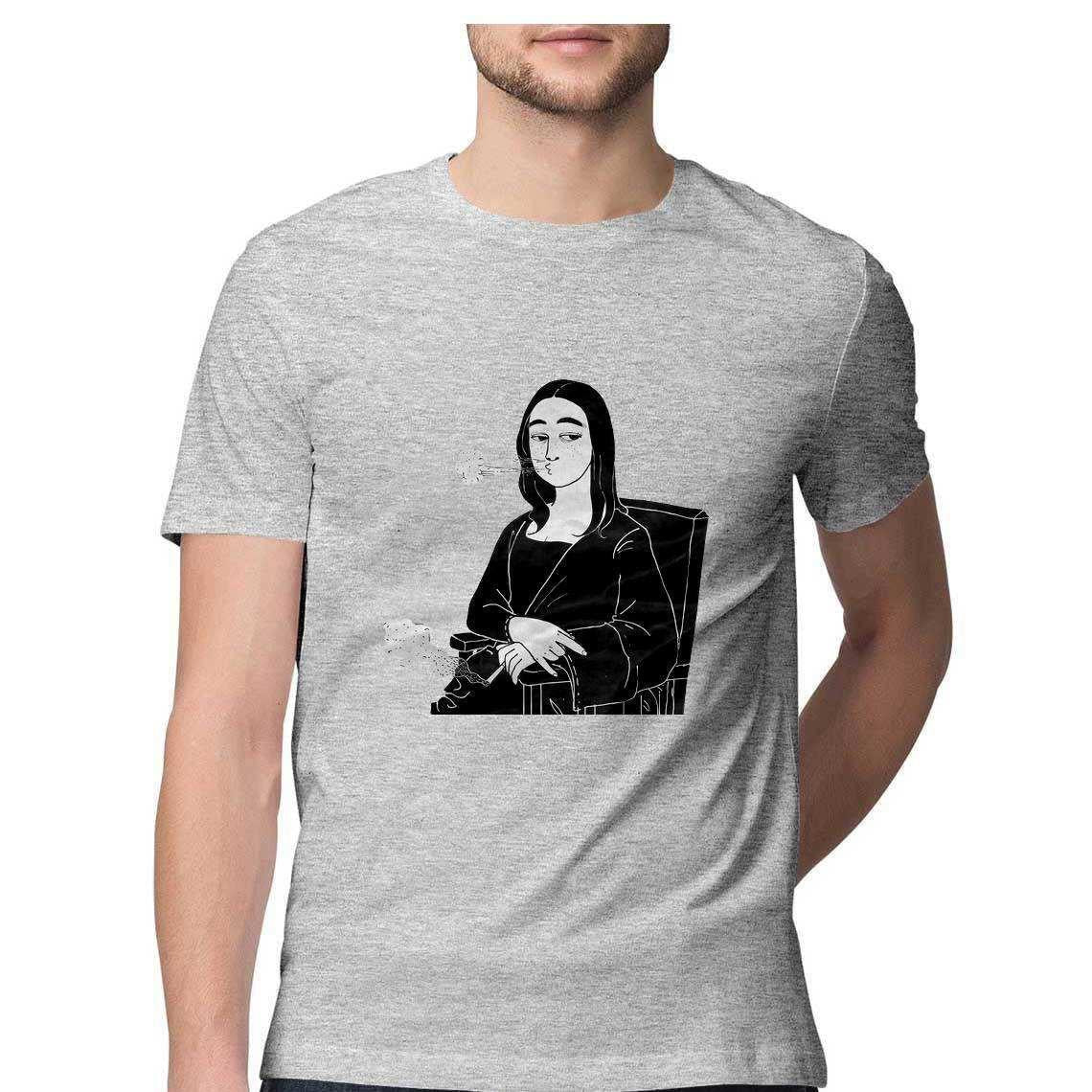 Mona Lisa Blazing a Doobie Men's Graphic T-Shirt.
