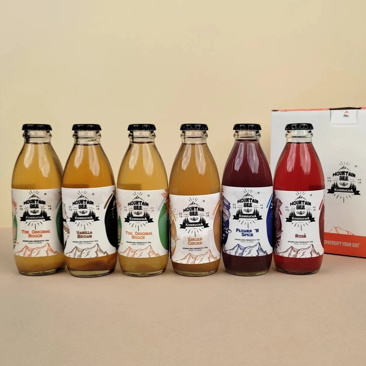 Mountain Bee Kombucha - Assorted Flavours - Pack of 6 - CBD Store India