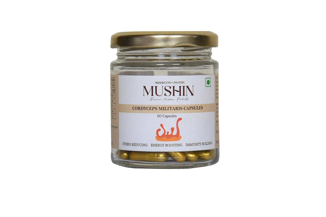 Mushin - Cordyceps Militaris Capsule, Mushroom Supplementmushroom capsulesMushin - Cordyceps Militaris Capsule, Mushroom Supplement | CBD Store