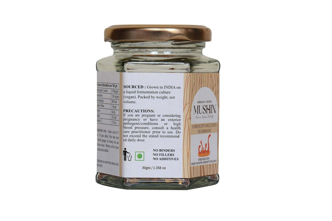 Mushin - Cordyceps Militaris Dried Fruiting Body Supplement - Improve Energy, Stamina and Endurance | Non - GMO, Vegan, Organic Cordyceps.Dried MushroomMushin Cordyceps Militaris Dried Fruiting Body Supplement | CBD Store