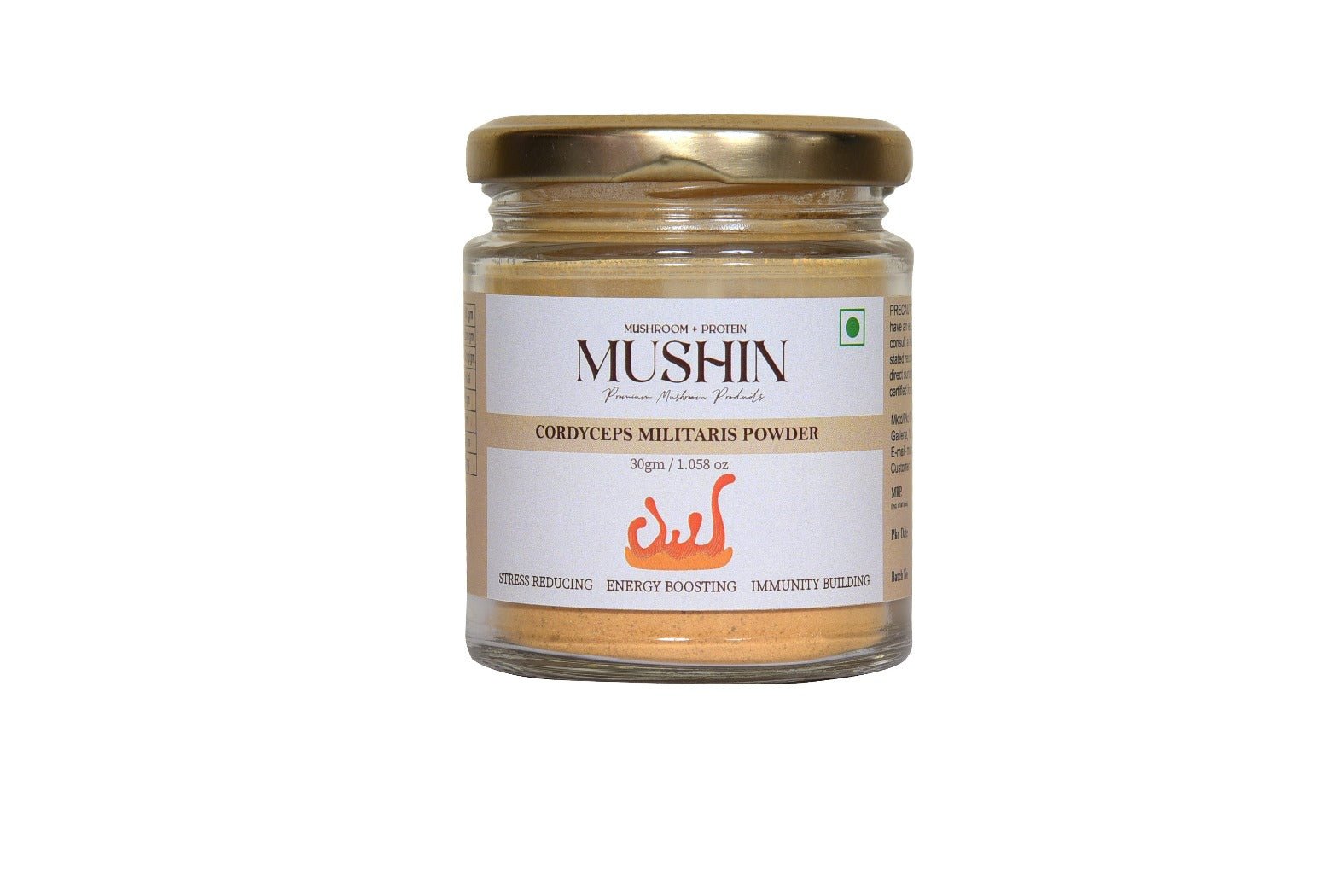 Mushin - Cordyceps Militaris Powder Supplement – Improve Energy, Stamina and Endurance| Non – GMO, Vegan, Organic Cordyceps Powder. - CBD Store India
