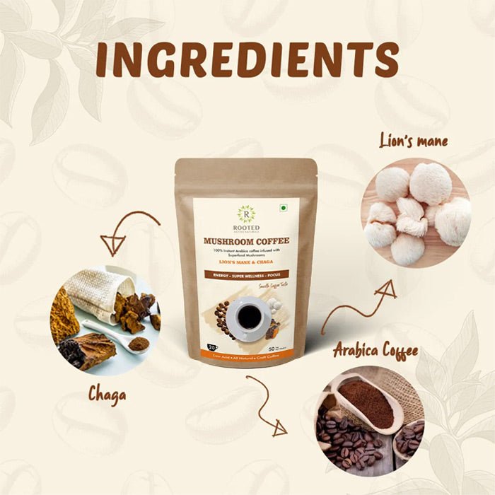Mushroom Coffee – Pure Arabica Coffee + Superfood Mushrooms | 50g – 20 Servings - CBD Store India