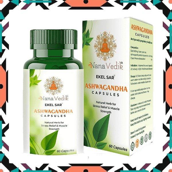 Nana Vedik Ekel Sar Ashwagandha Capsules (60 capsules).