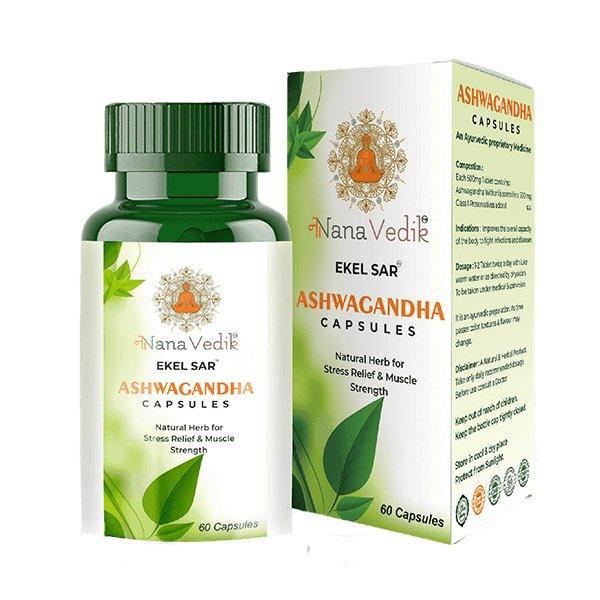 Nana Vedik Ekel Sar Ashwagandha Capsules (60 capsules).