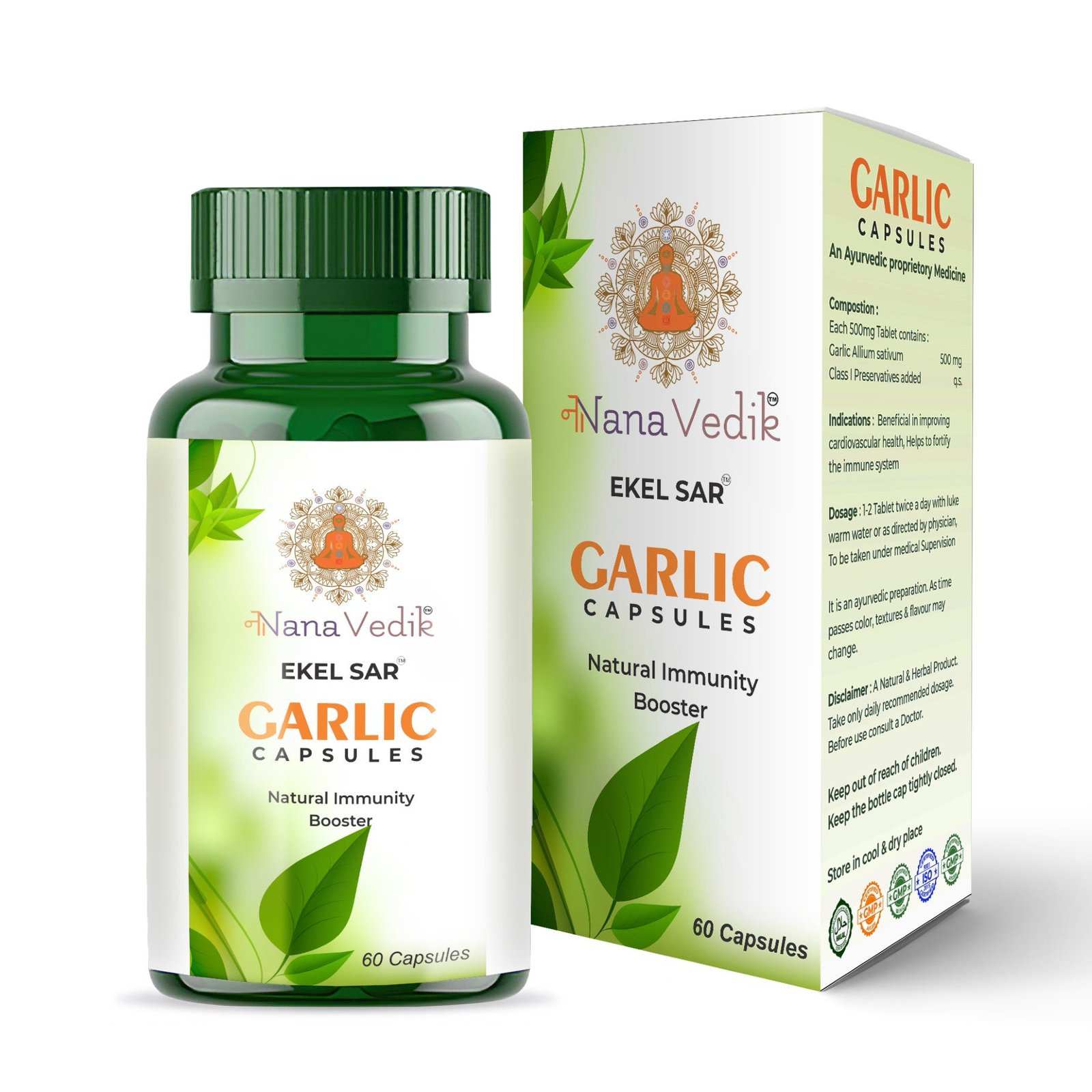 Nana Vedik Ekel Sar Garlic Capsules (60 capsules) - CBD Store India
