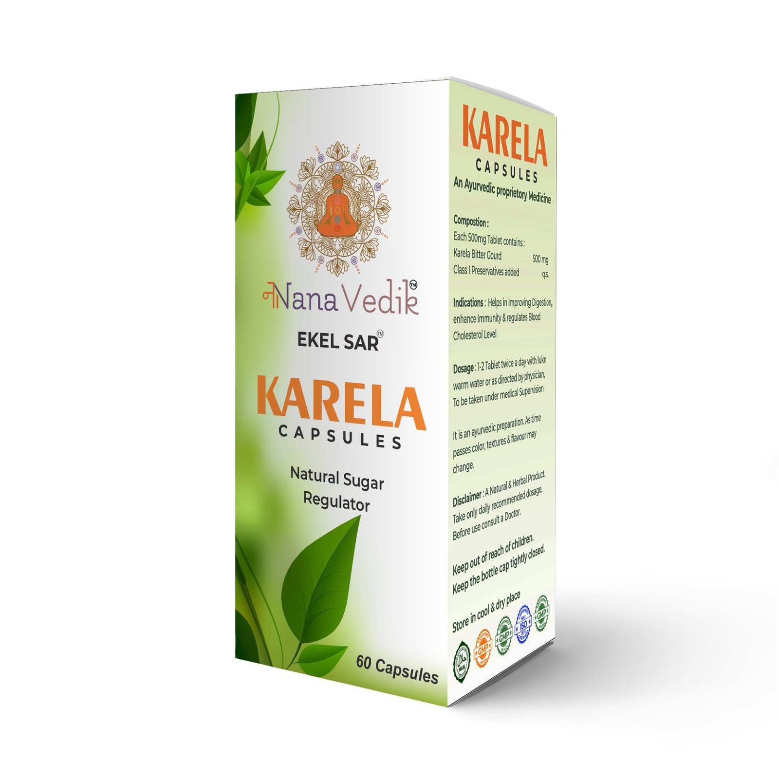Nana Vedik Ekel Sar Karela Capsules (60 capsules) - CBD Store India