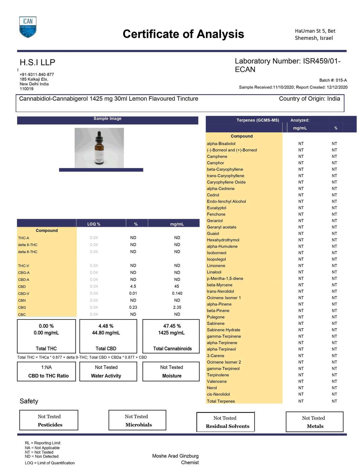 Neet CBD-CBG Oil Tincture - CBD Store India