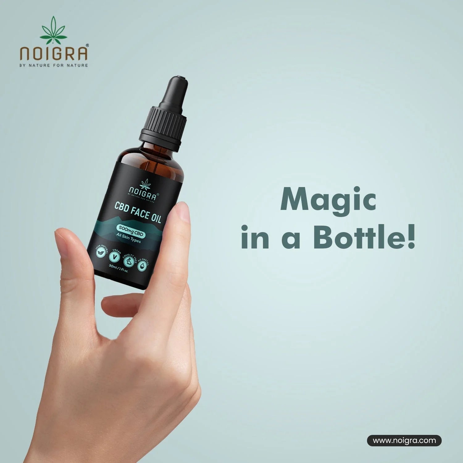 Noigra CBD Face Oil | 500mg CBD | Anti-Ageing for External application - CBD Store India