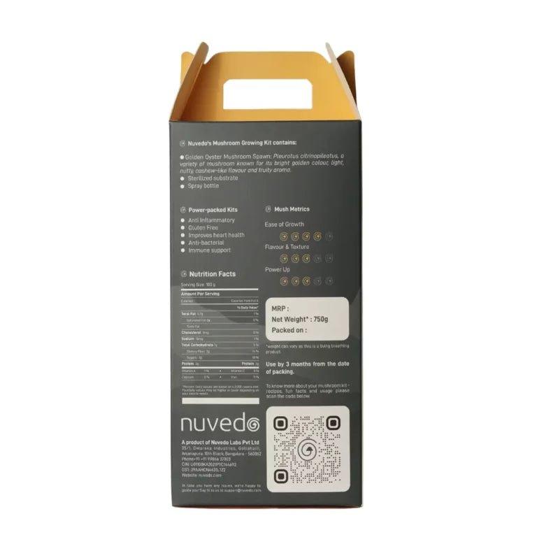 Nuvedo Golden Oyster Mushroom Growing Kit.