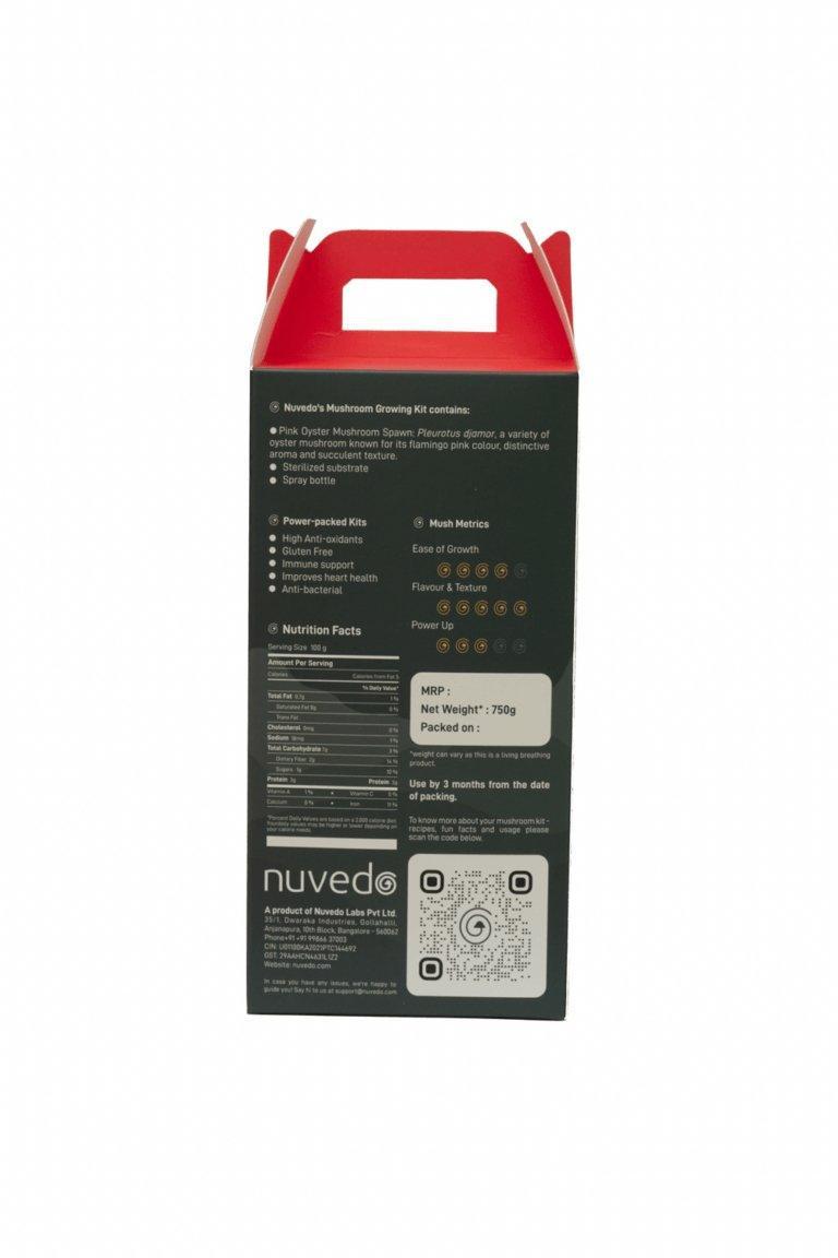 Nuvedo Pink Oyster Mushroom Growing Kit.