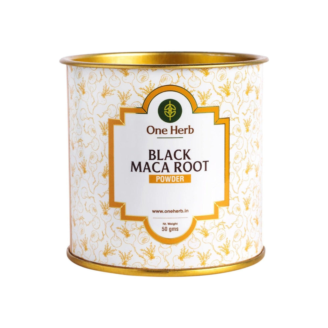 One Herb - Black Maca Root Powder 50 gmMaca Root PowderBlack Maca Powder Benefits - Energy & Fertility | Essential Nutrients