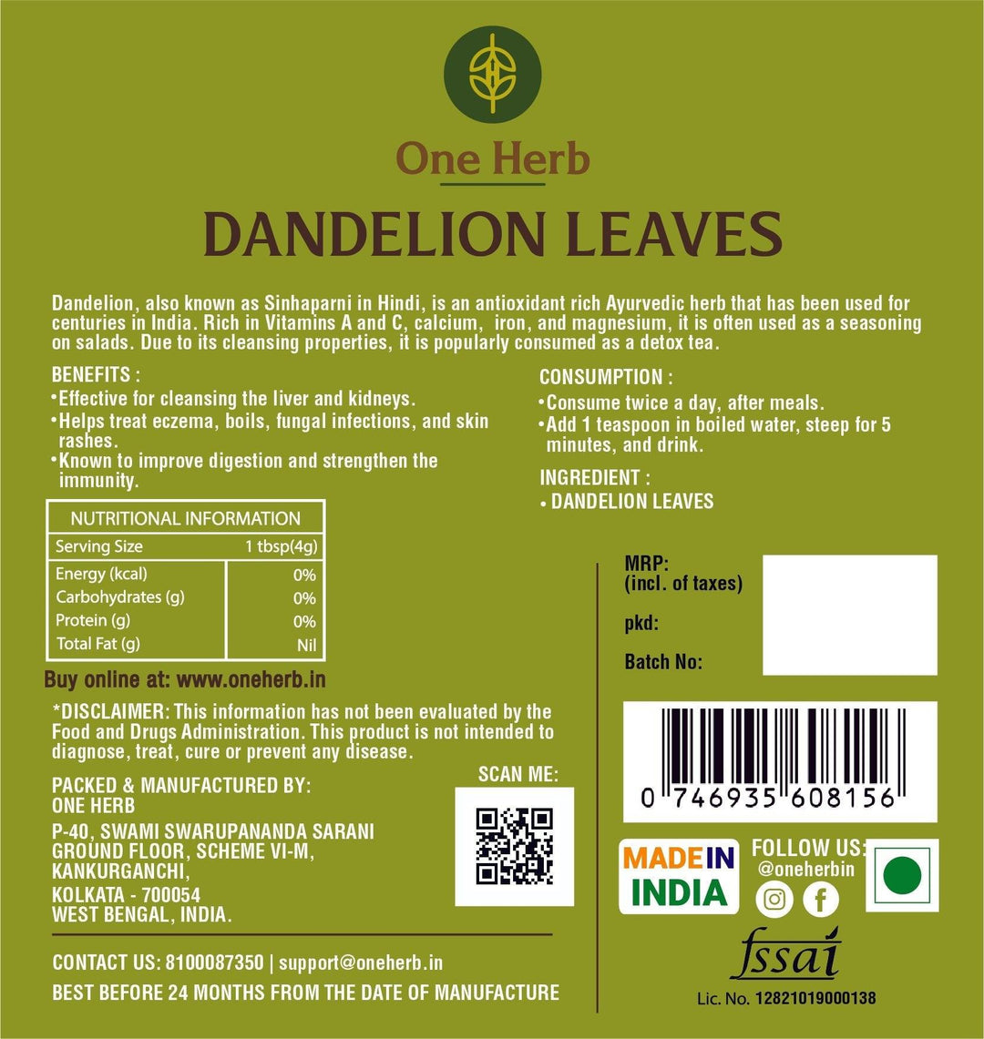One Herb - Dandelion LeavesMedicinal HerbsOne Herb - Dandelion Leaves Benefits | Antioxidant Herb