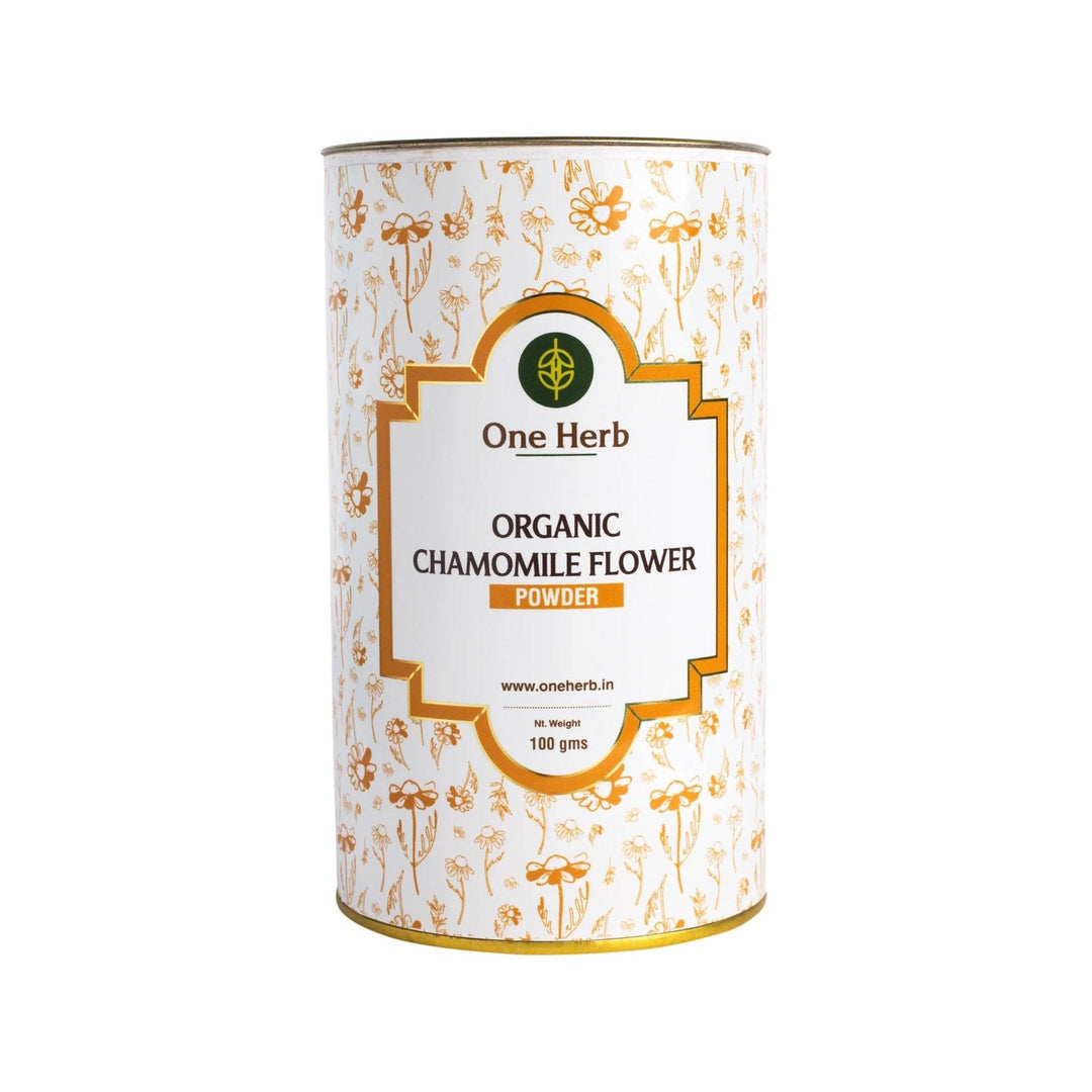 One Herb - Organic Chamomile Flower Powder 100 gmHerbal TeaChamomile Flower Powder - Organic 100 gm | Anxiety Relief, Insomnia Aid