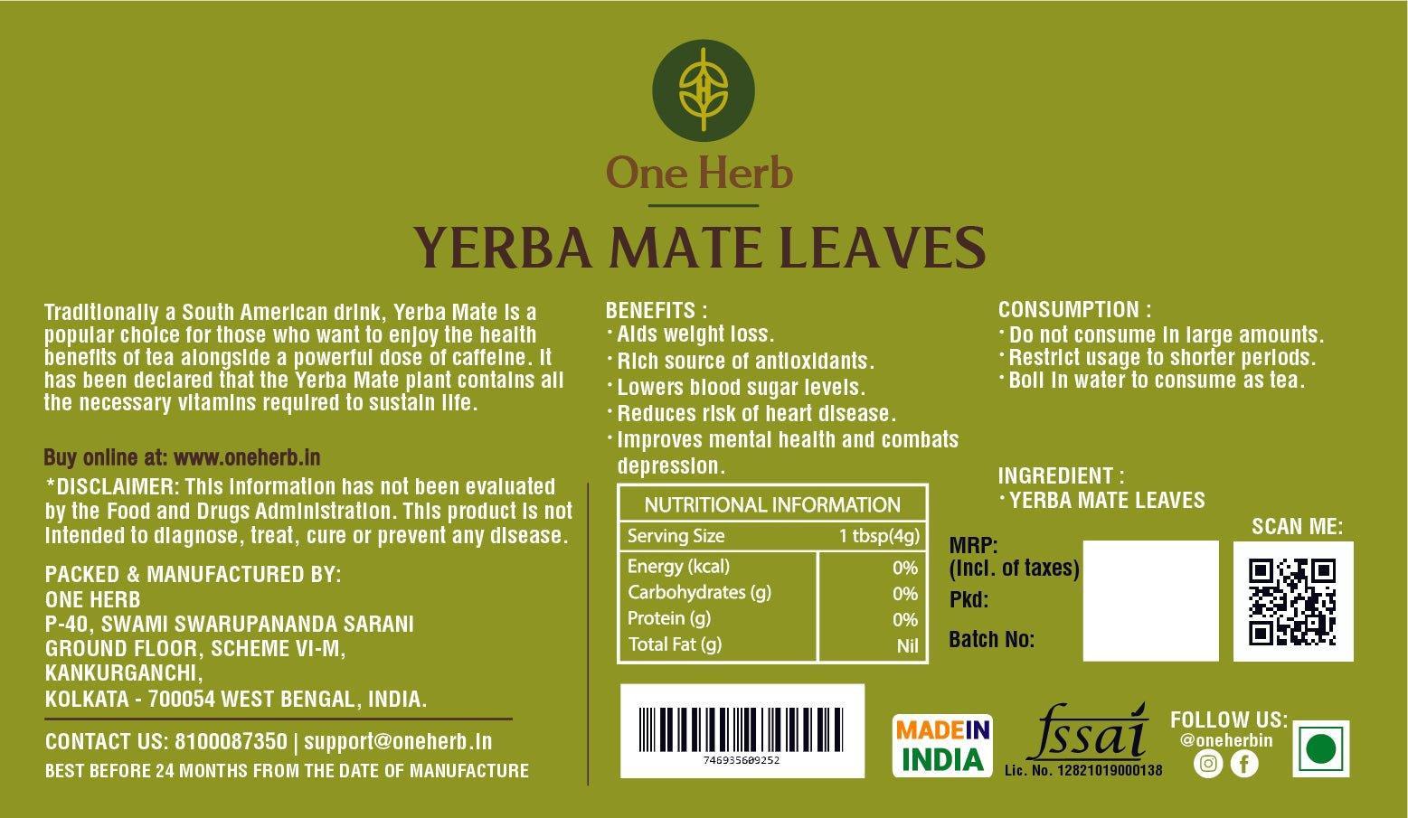 One Herb - Yerba Mate Leaves 40 gm.
