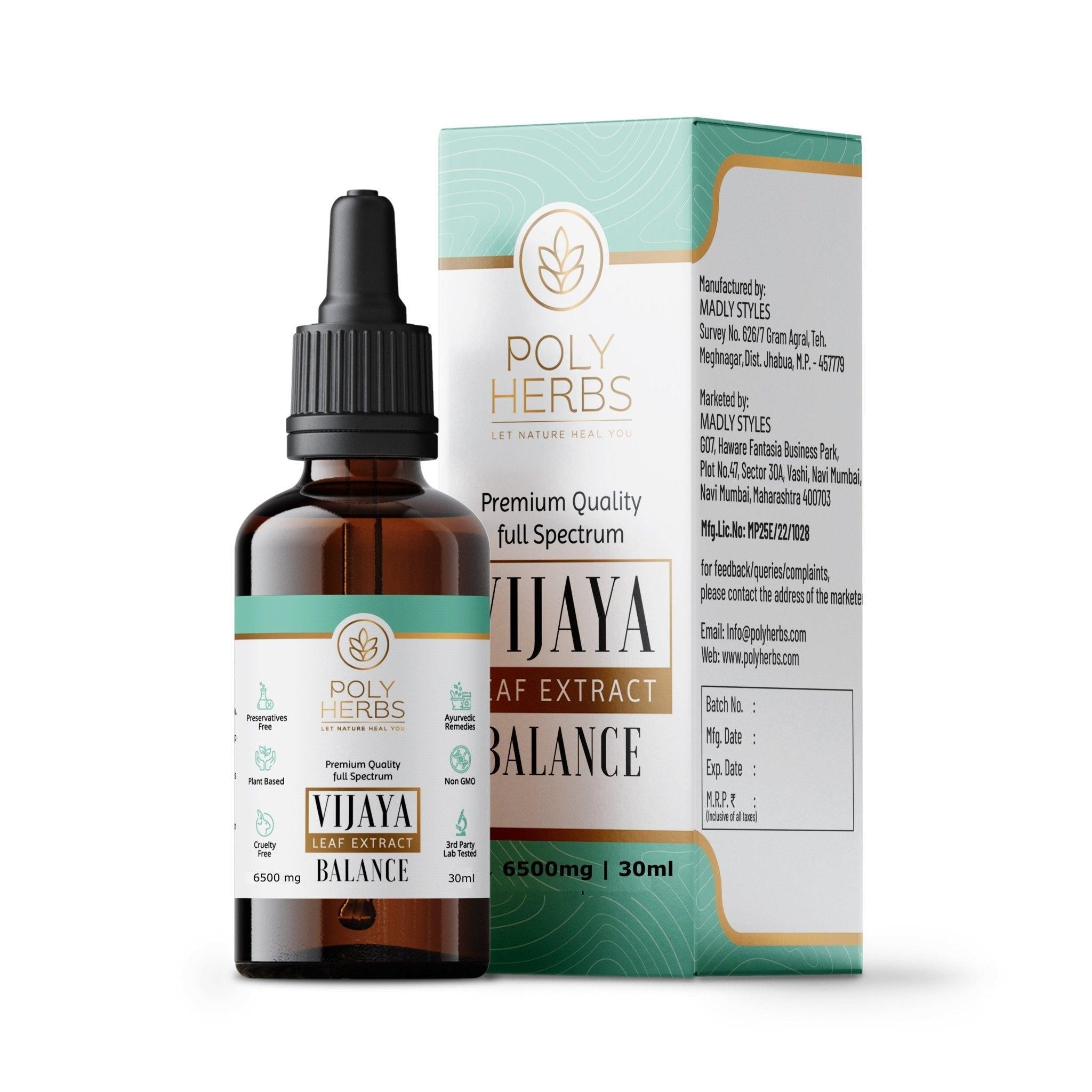 PolyHerbs - Balance | 1:1 CBD THC Ratio Tincture / Calms Chronic & Neuro Pain.