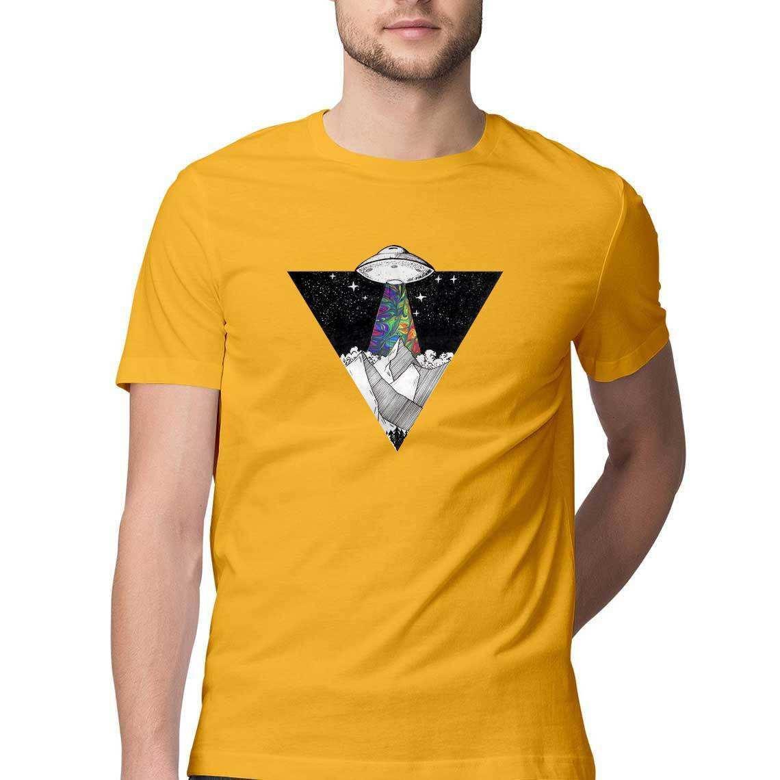 Psychedelic Alien Invasion Men's Graphic T-Shirt.