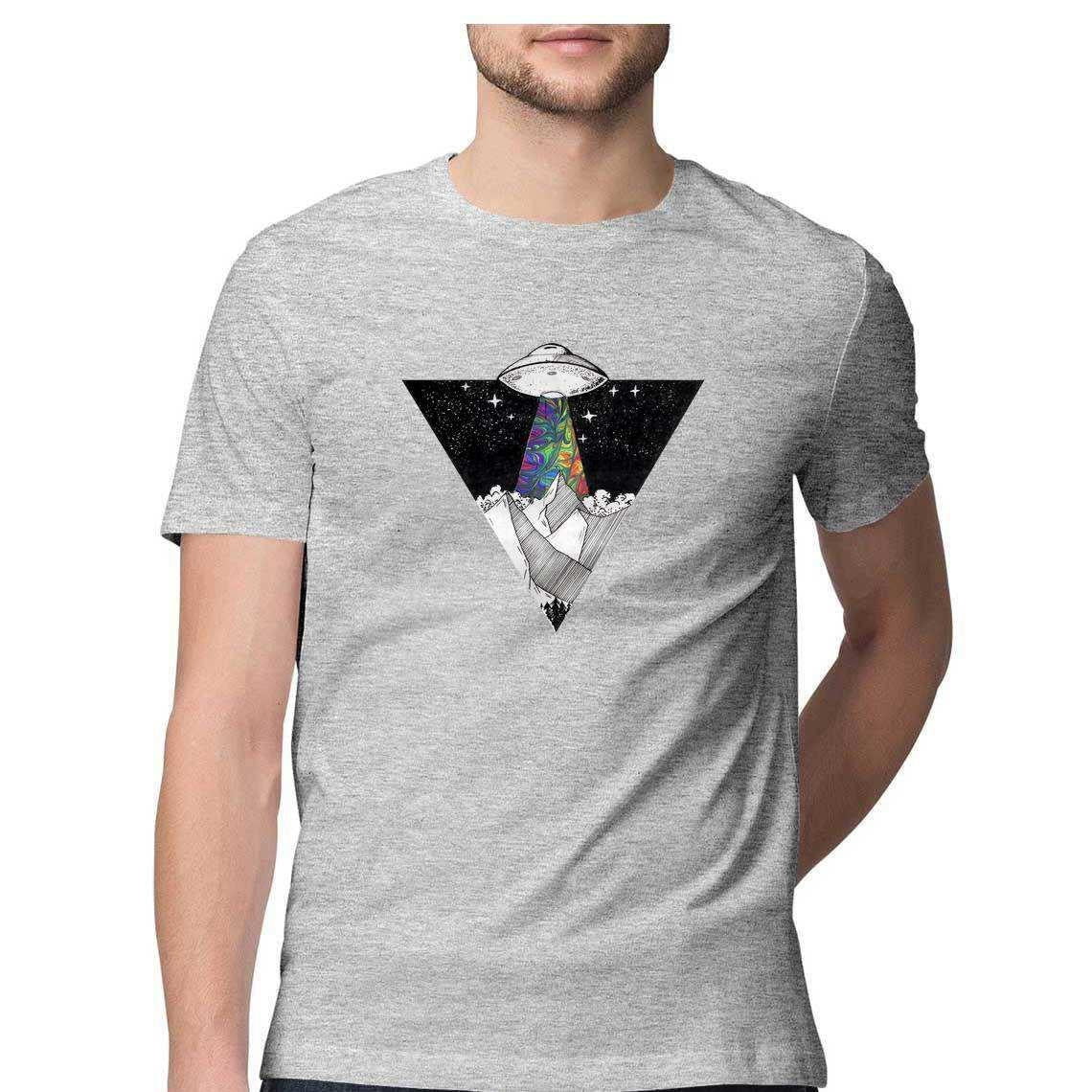 Psychedelic Alien Invasion Men's Graphic T-Shirt.