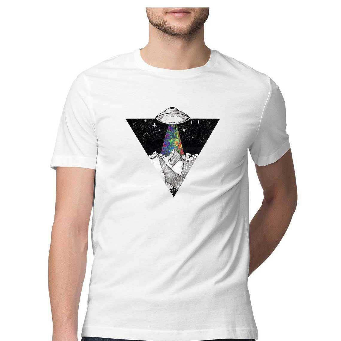 Psychedelic Alien Invasion Men's Graphic T-Shirt.