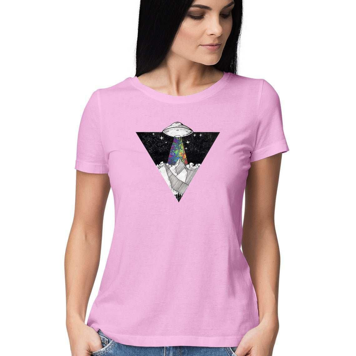 Psychedelic Alien Invasion Women's Graphic T-Shirt.