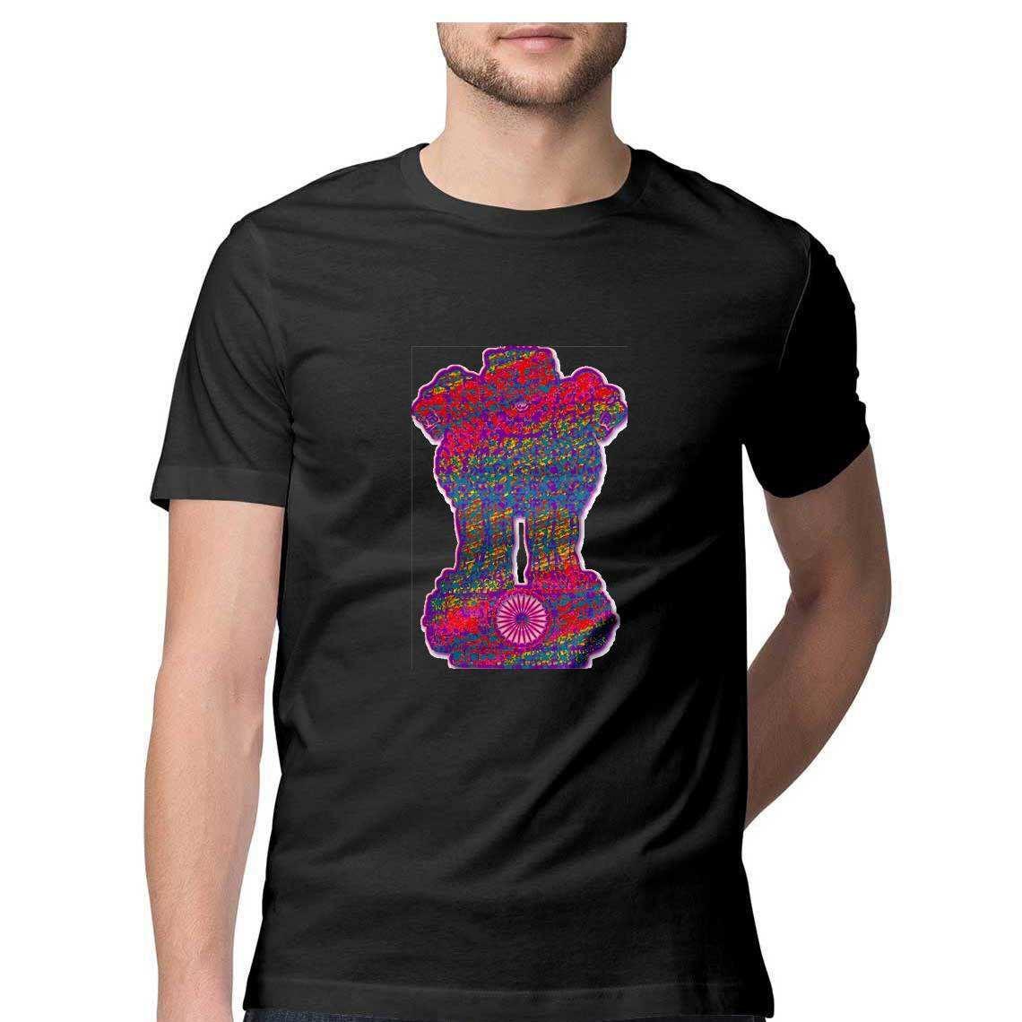 Psychedelic Indian Emblem Men's T-Shirt.