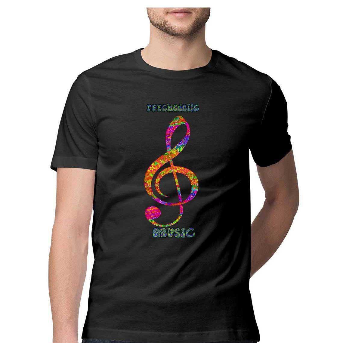 Psychedelic Music Note Men's T-Shirt.