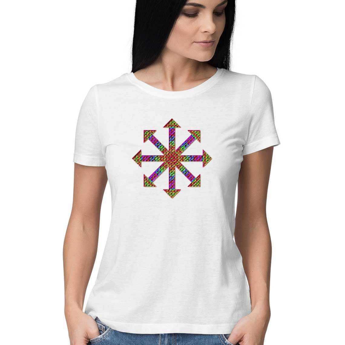 Psychedelic Symbol of Chaos Women's Graphic T-Shirt.