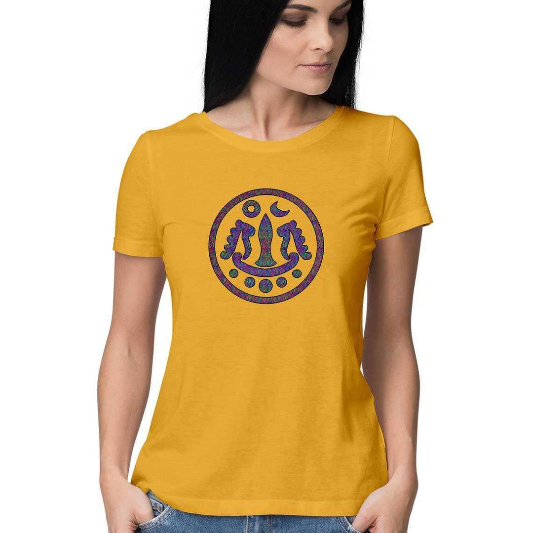 Psychedelic Tirthankara Symbol  Women's T-ShirtClothingWomen's Psychedelic Tirthankara T-Shirt | Cotton Fabric