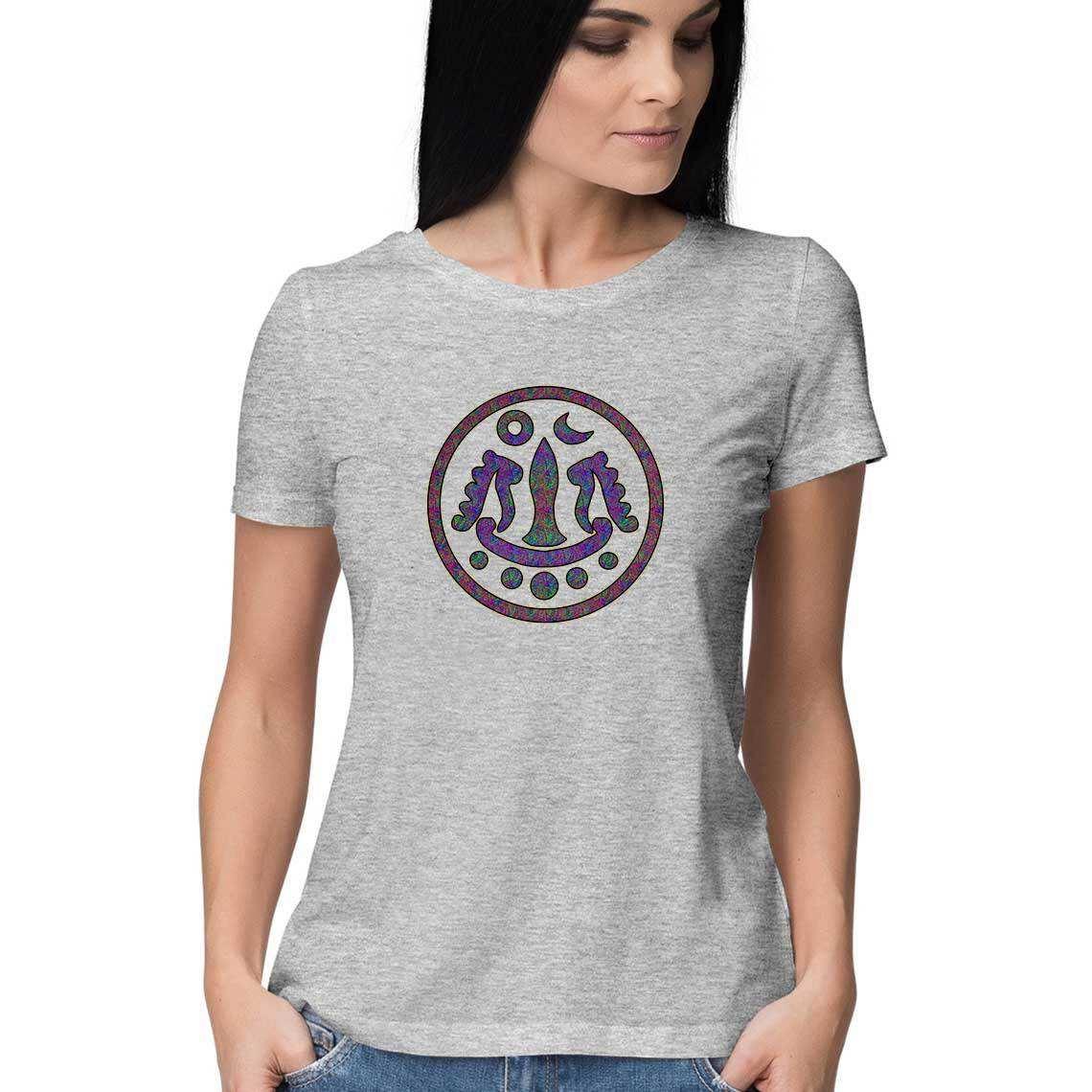 Psychedelic Tirthankara Symbol  Women's T-ShirtClothingWomen's Psychedelic Tirthankara T-Shirt | Cotton Fabric
