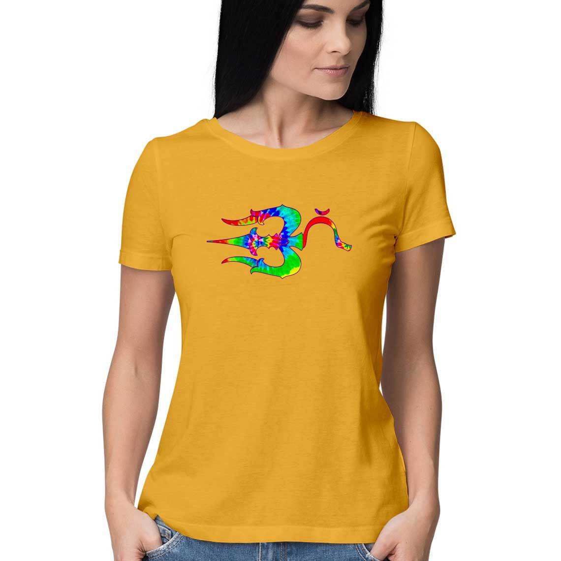 Psychedelic Trishula Om Women's T-Shirt - CBD Store India