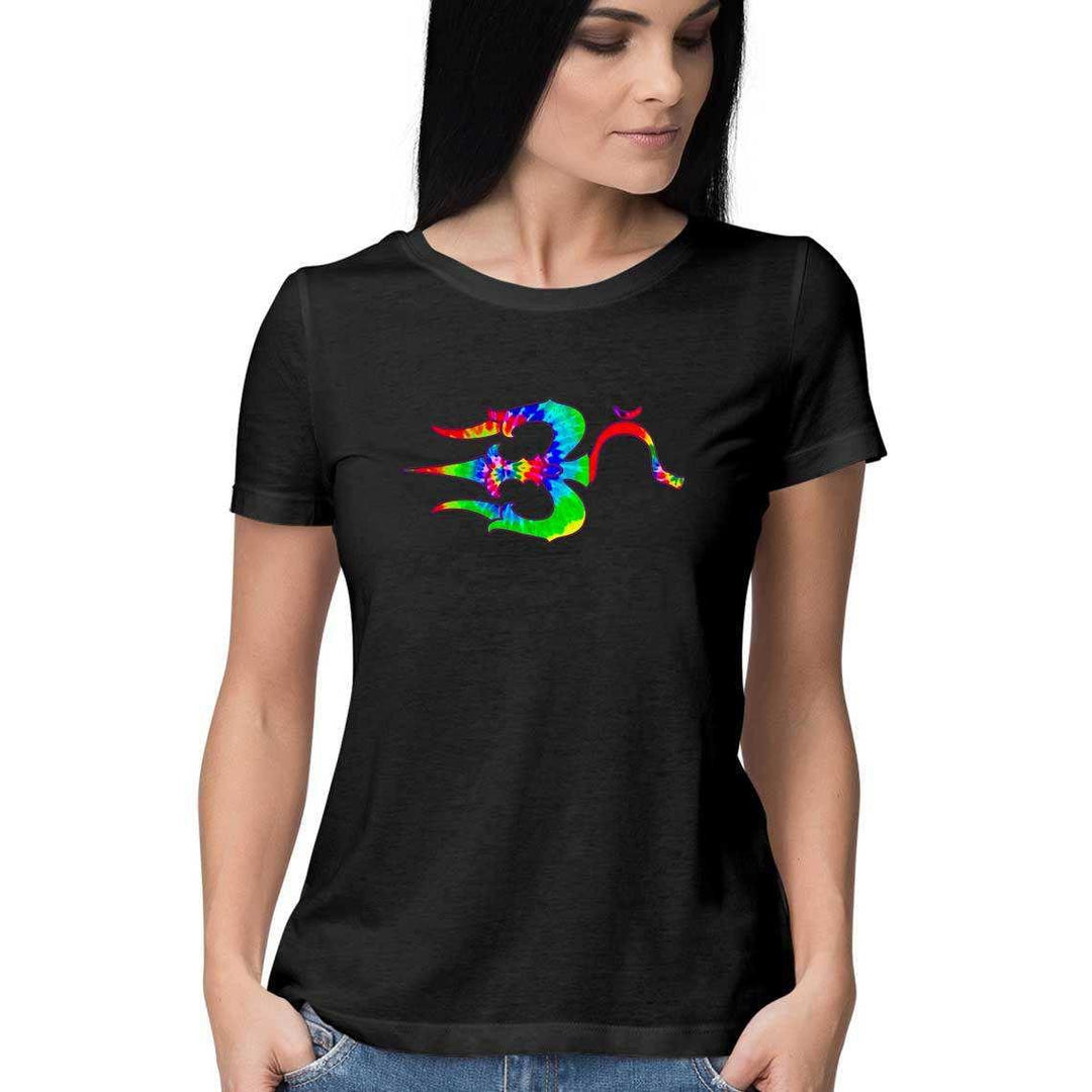 Psychedelic Trishula Om Women's T-ShirtClothingPsychedelic Women's T-Shirt - Om Design | 100% Cotton, Graphic Print