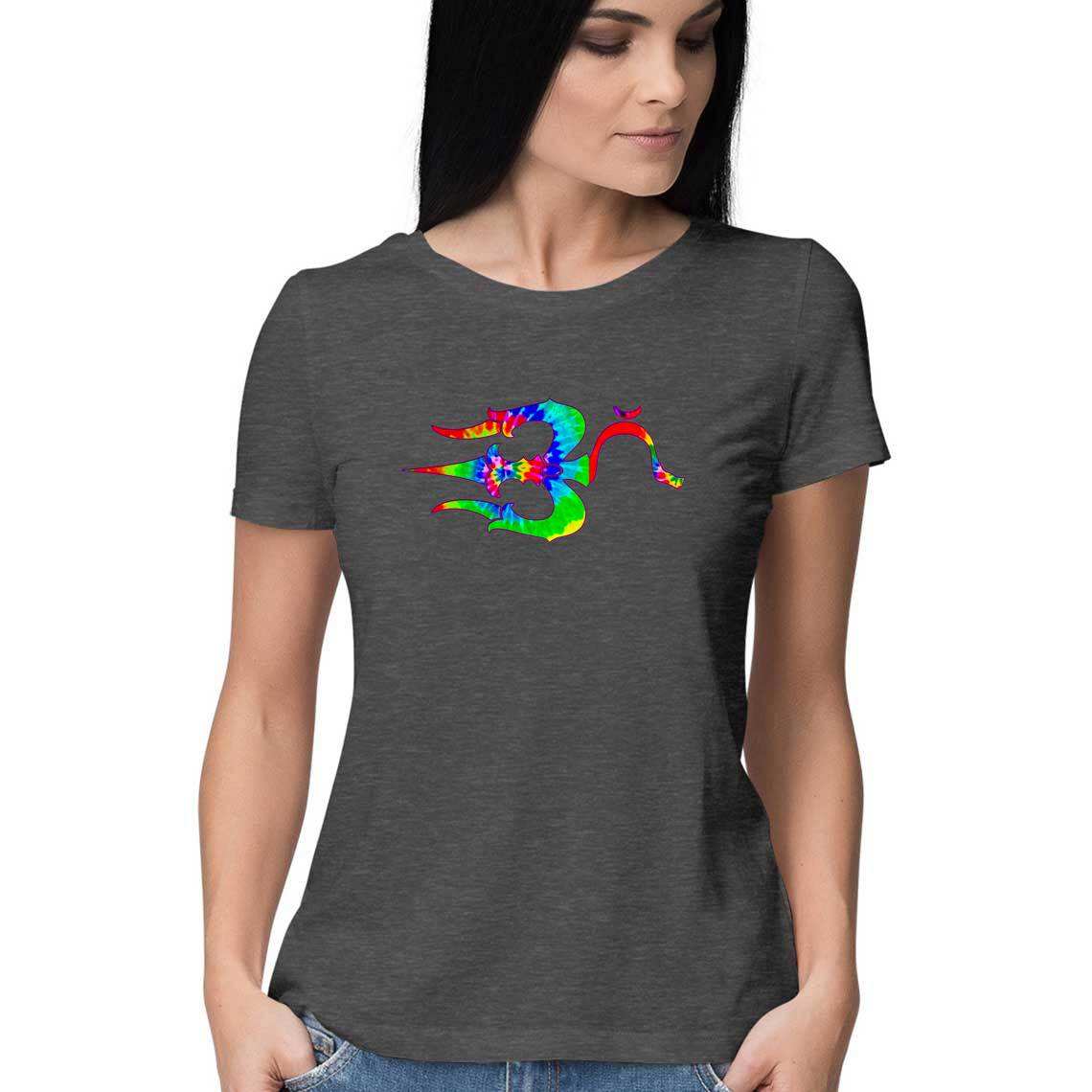 Psychedelic Trishula Om Women's T-Shirt - CBD Store India