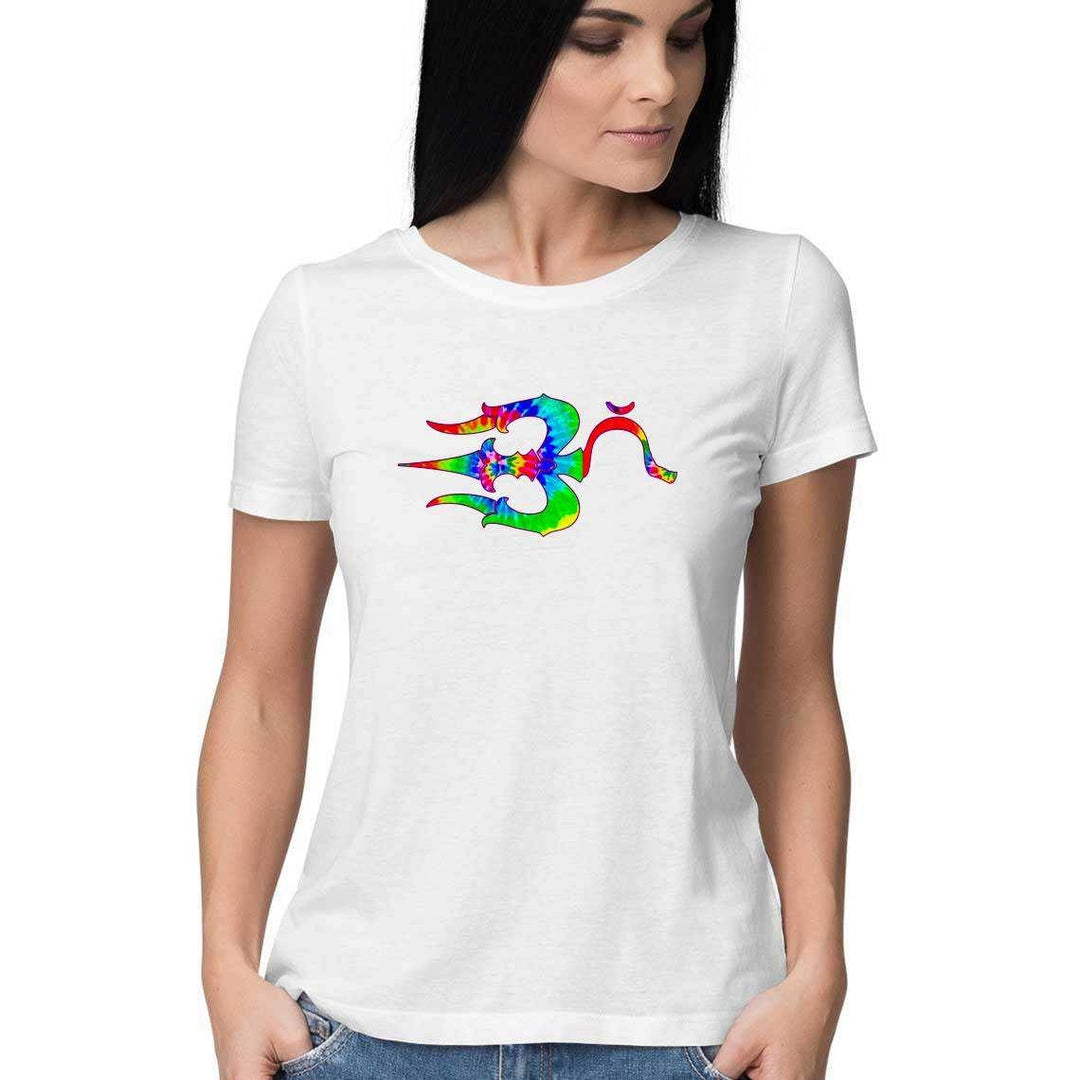 Psychedelic Trishula Om Women's T-ShirtClothingPsychedelic Women's T-Shirt - Om Design | 100% Cotton, Graphic Print