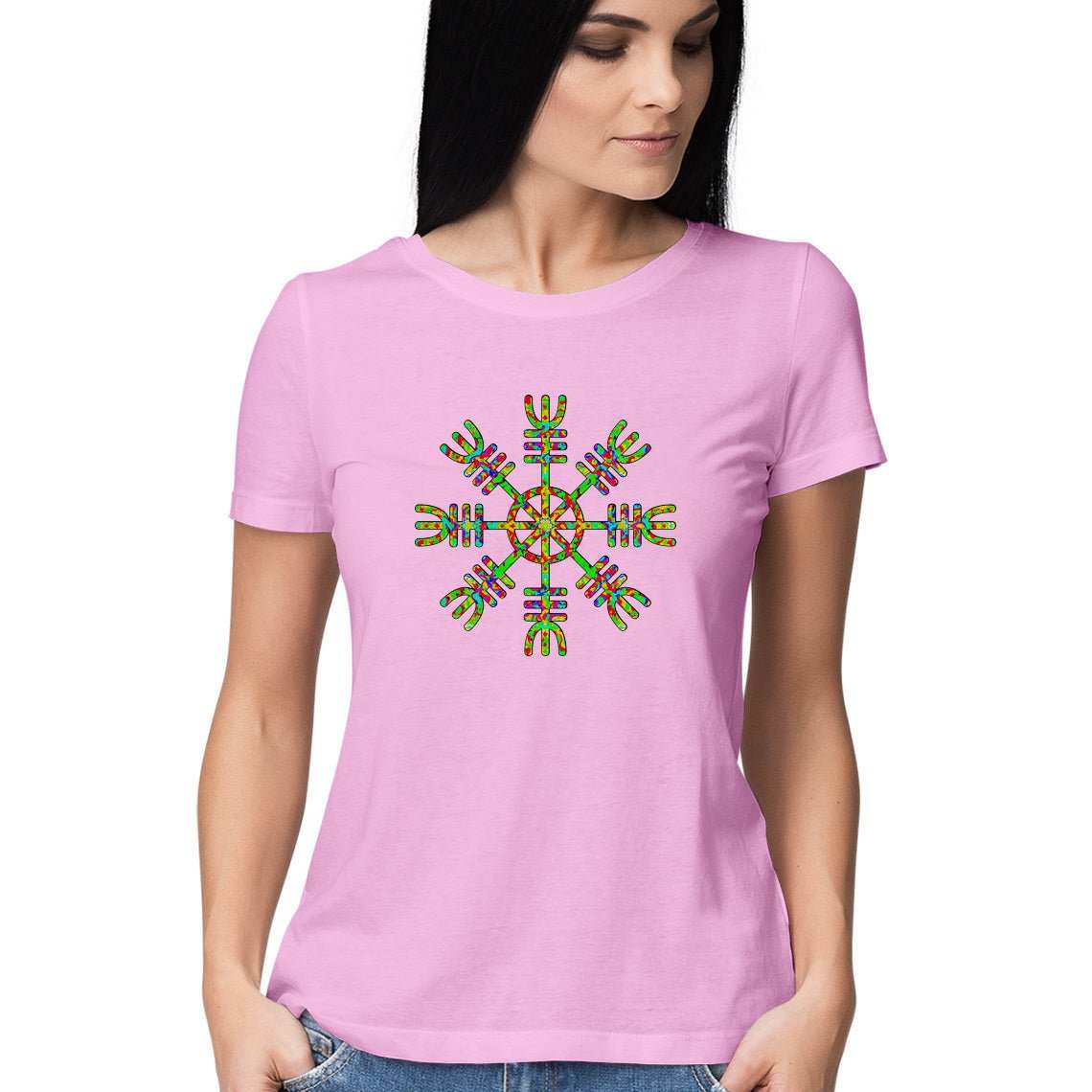 Psychedelic Viking's Compass Women's T-Shirt - CBD Store India