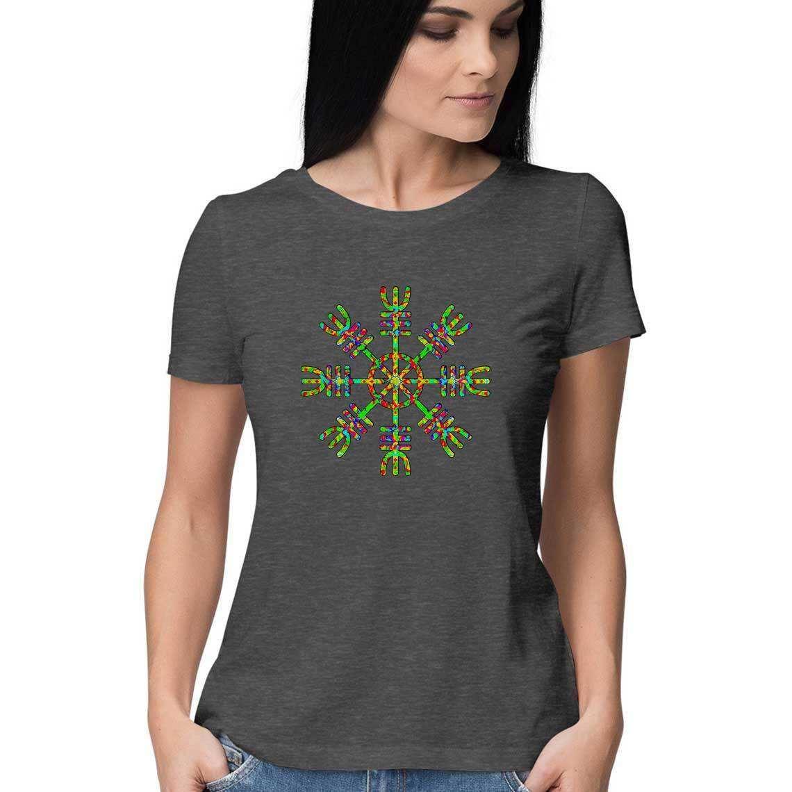 Psychedelic Viking's Compass Women's T-Shirt.