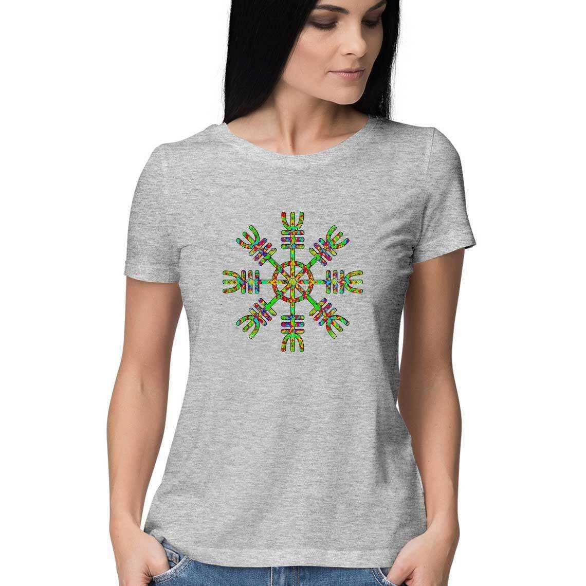 Psychedelic Viking's Compass Women's T-Shirt.