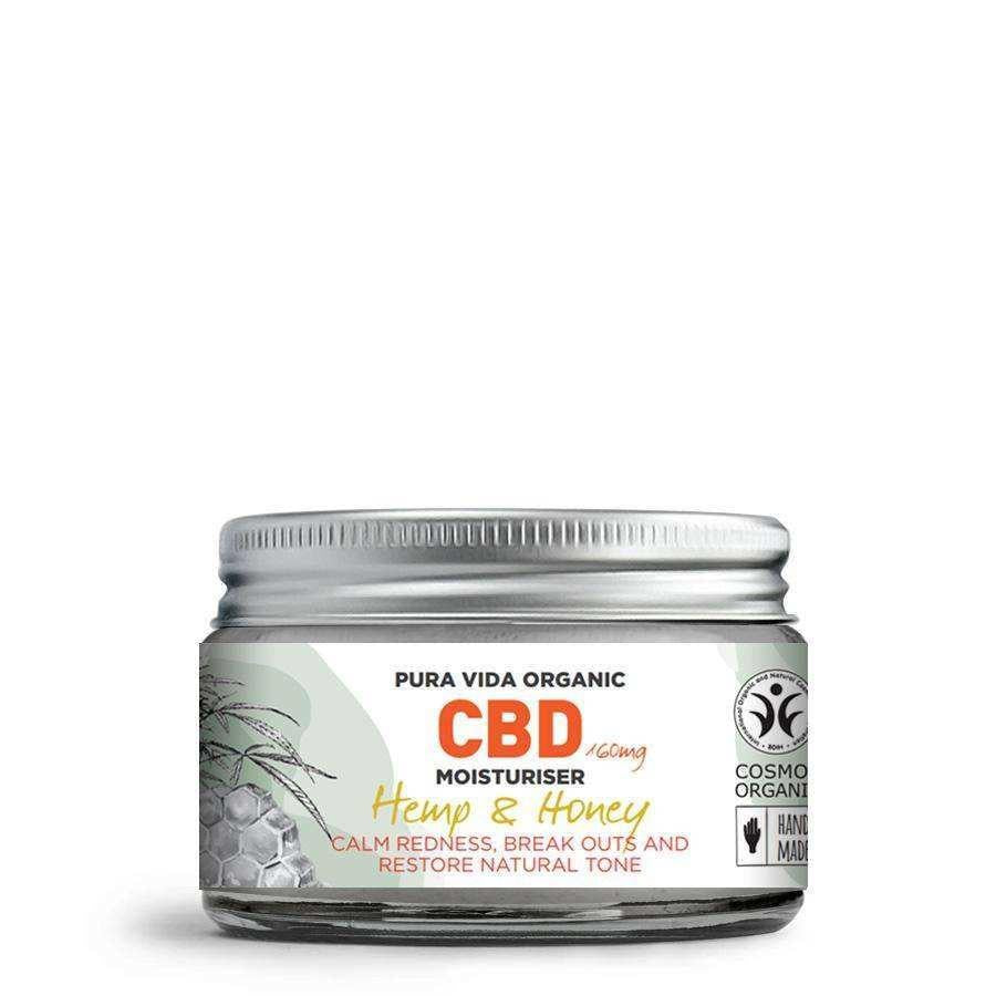 Puravida Organic Calming CBD Moisturiser for Sensitive Skin with Hemp & Honey- 30 ml (160 mg CBD).