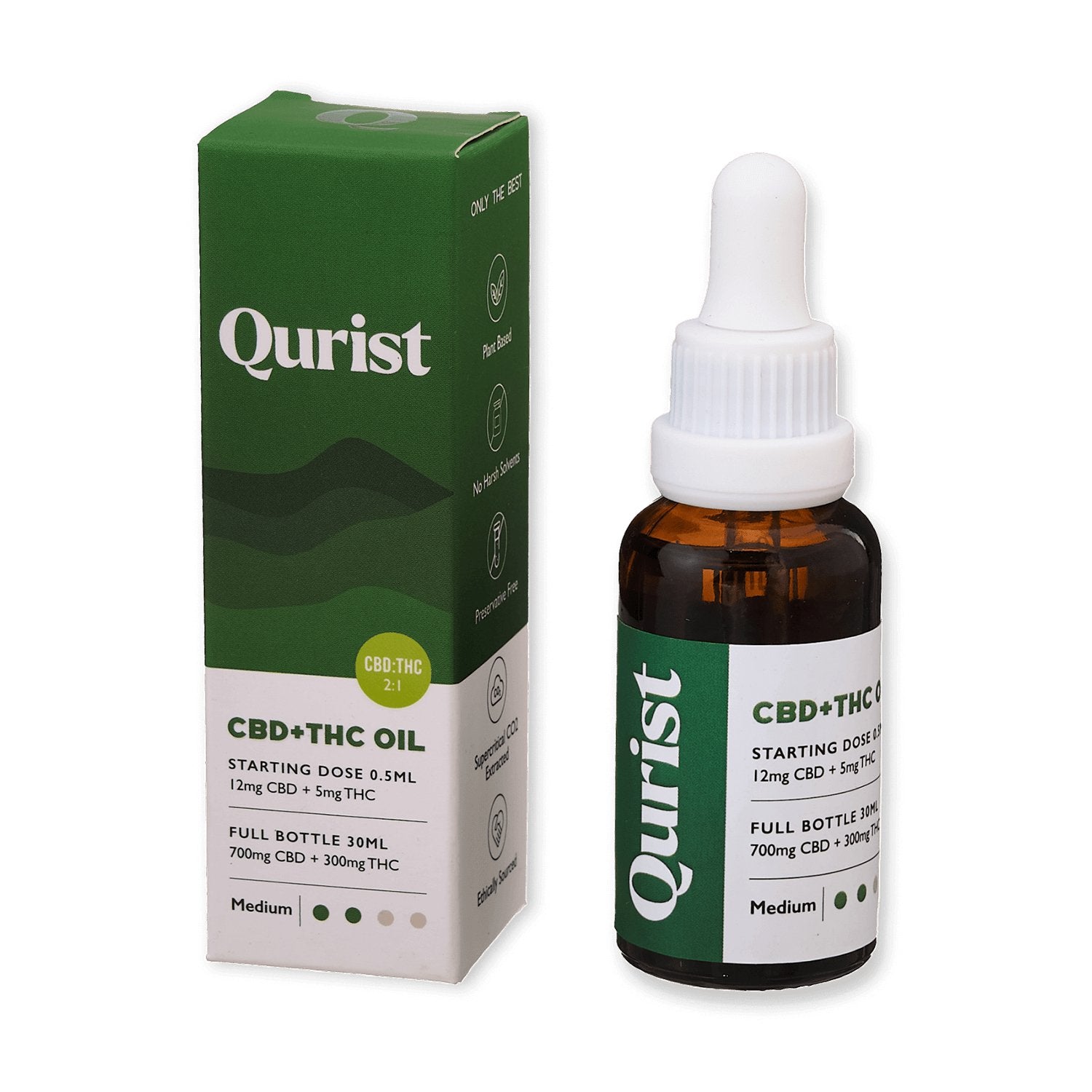 Qurist CBD + THC Oil - Medium 1000mg - CBD Store India