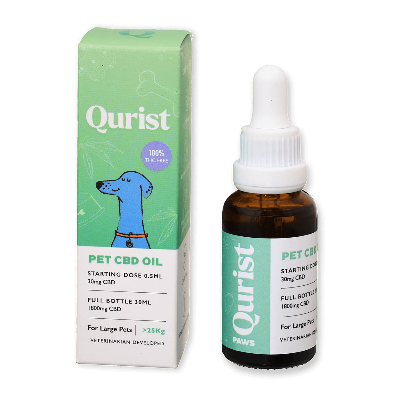 Qurist Pet CBD Oil - For Large Pets - 1800mg - CBD Store India