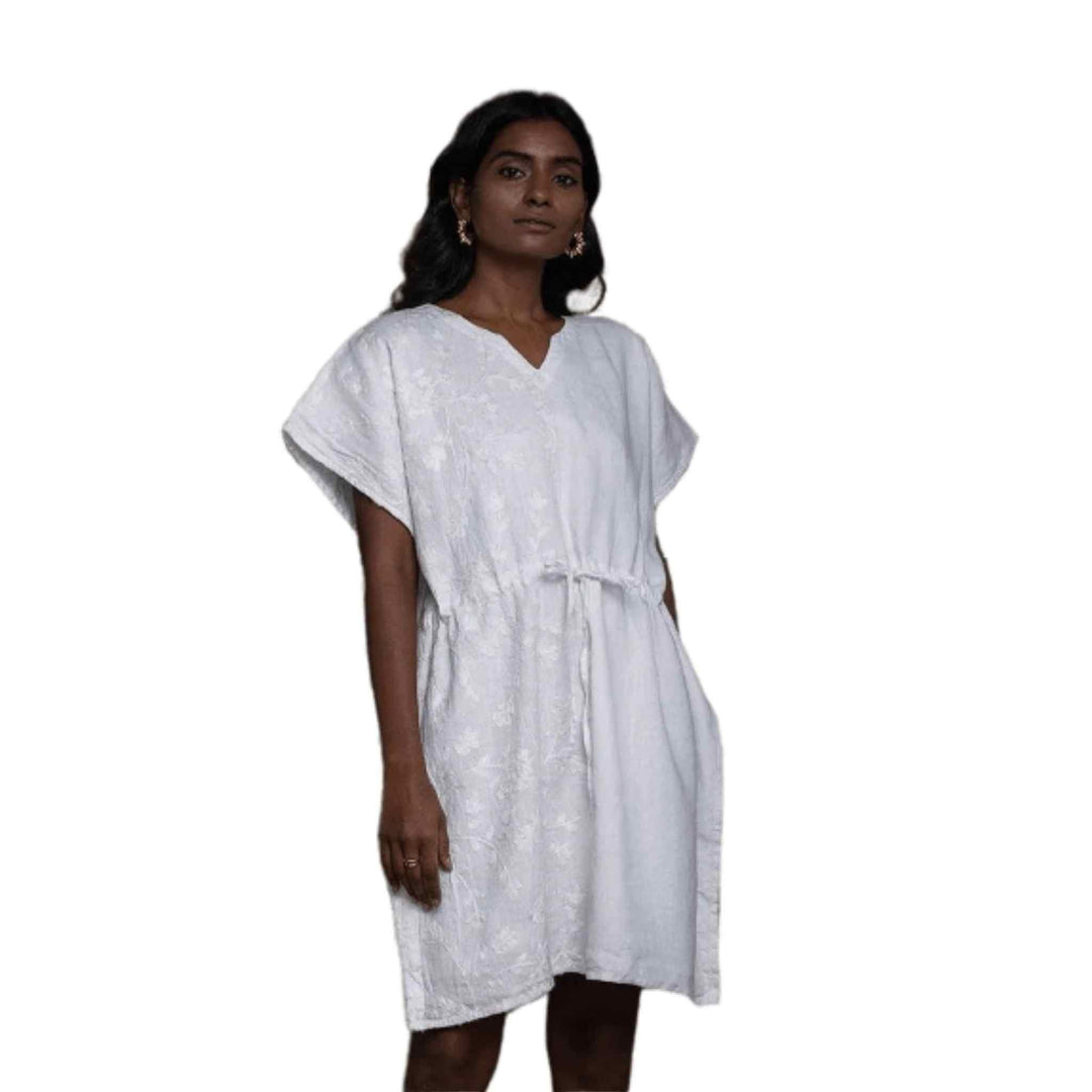 Reistor - August Breeze Kaftan Dress (Coconut White)Hemp ClothingReistor - August Breeze Kaftan Dress | Hemp Fabric | CBD Store India