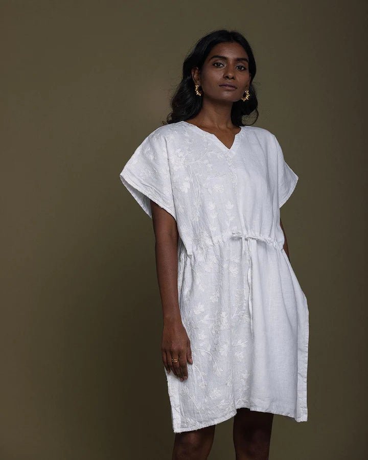 Reistor - August Breeze Kaftan Dress (Coconut White) - CBD Store India