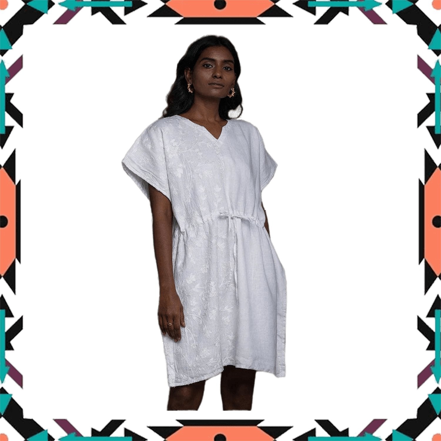 Reistor - August Breeze Kaftan Dress (Coconut White) - CBD Store India